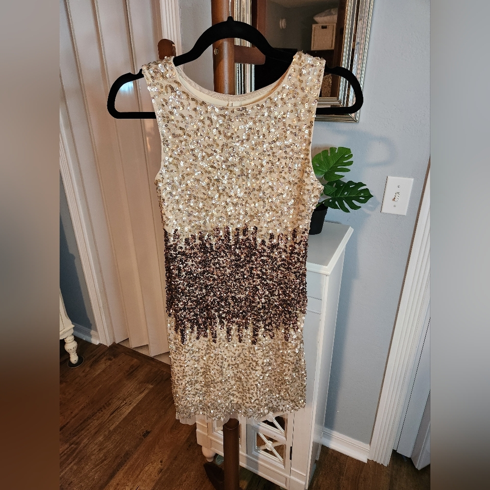 NWT Raga Sequin Gold Ombre Dress